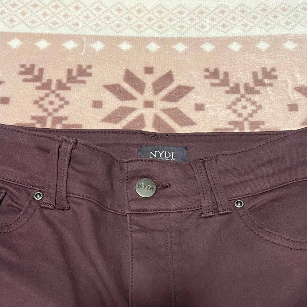 NYDJ Women's High Rise Maroon Jeans
